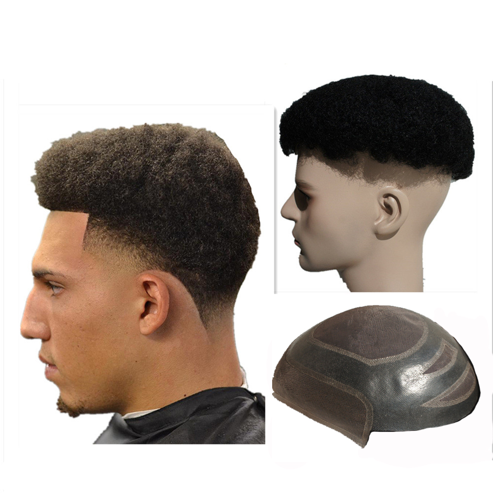 Afro curl pu with lace front