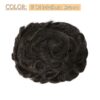 Mens Toupee Human Hair Topper Hairpiece for Men 8x10 PU Thin Skin System Indian Virgin Human Hair 130% Density 6 Long Curly Men's Hairpiece Replacement Wig -Medium Brown (5)
